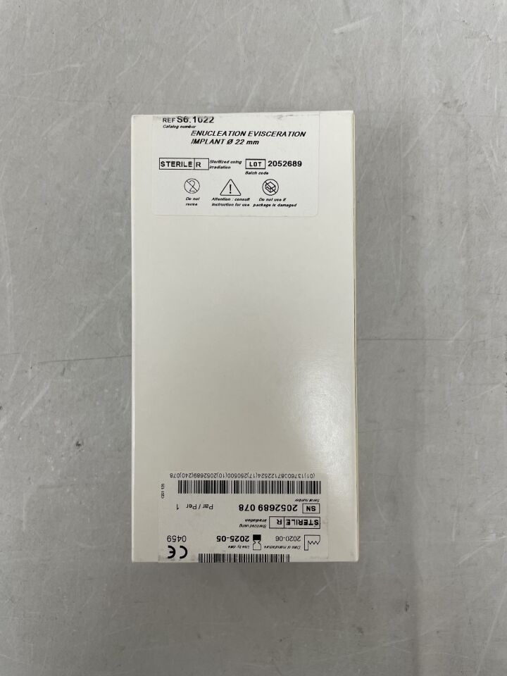 S6.1022 - FCI - Spherical Silicone Enucleation Evisceration Implant 22mm, (BX/1) - ( Expiry Date: 2025-05-01 )
