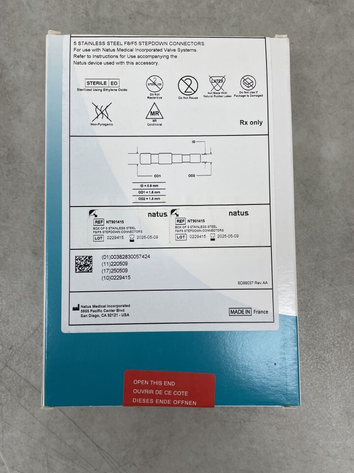 NT901415 - NATUS - Stainless Steel F8/F5 Stepdown Connectors, () - ( Expiry Date:  )