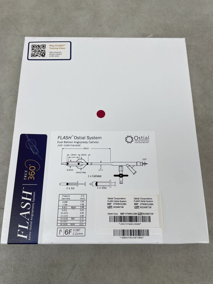 OTW6012BA - OSTIAL - Flash Dual Balloon OTW Angioplasty Catheter, Peripheral 6.0mm x 12mm, 135cm, () - ( Expiry Date:  )