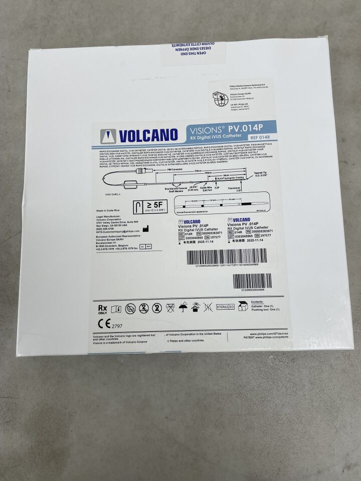 014R - VOLCANO - Volcano Corporation Visions PV .014P Digital IVUS Catheter, 150 cm Working Length, (BX/1) - ( Expiry Date: 2025-05-17 )