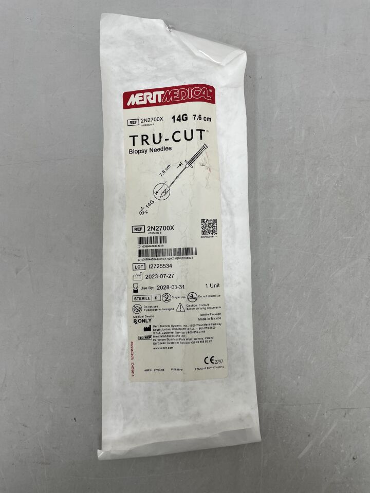 2N2700X - MERIT MEDICAL - Tru-Cut 活檢針 14G x 7.6cm，（）-（有效期：）