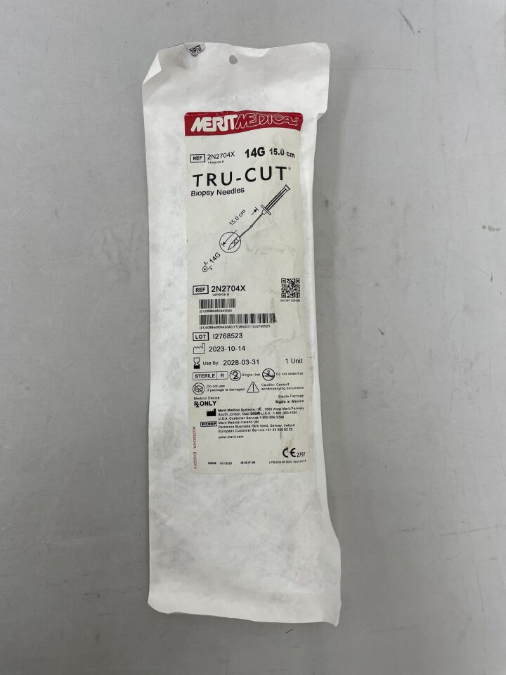 2N2704X - MERIT MEDICAL - Tru-Cut 活檢針 14G x 15cm，（）-（有效期：）