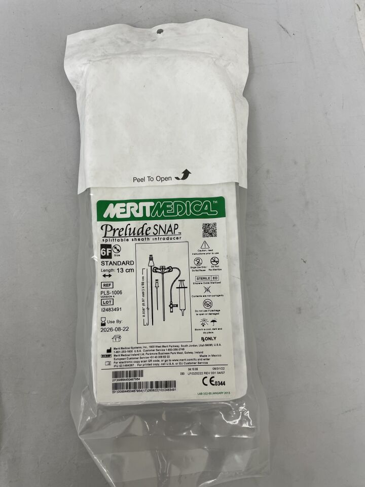 PLS-1006 - MERIT MEDICAL - Introductor de vaina divisible PreludeSNAP, 6F x 13 cm de largo, ( ) - ( Fecha de caducidad : )