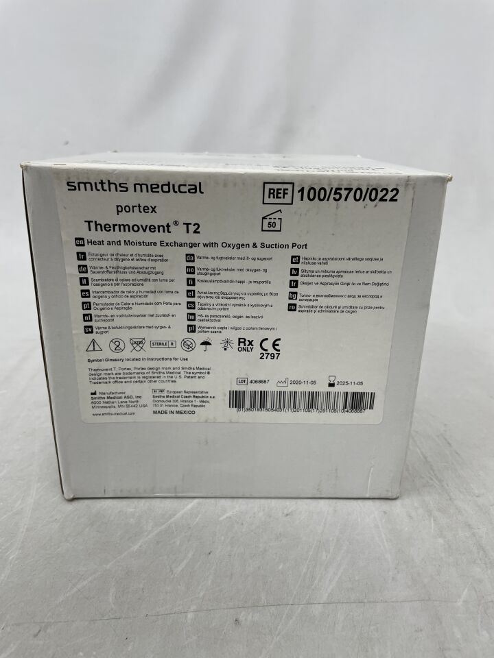 100/570/022  -  SMITHS MEDICAL  -  Portex Thermovent 600 HME w/ Oxygen & Suction Port , (  )  -  ( Expiry Date :  )