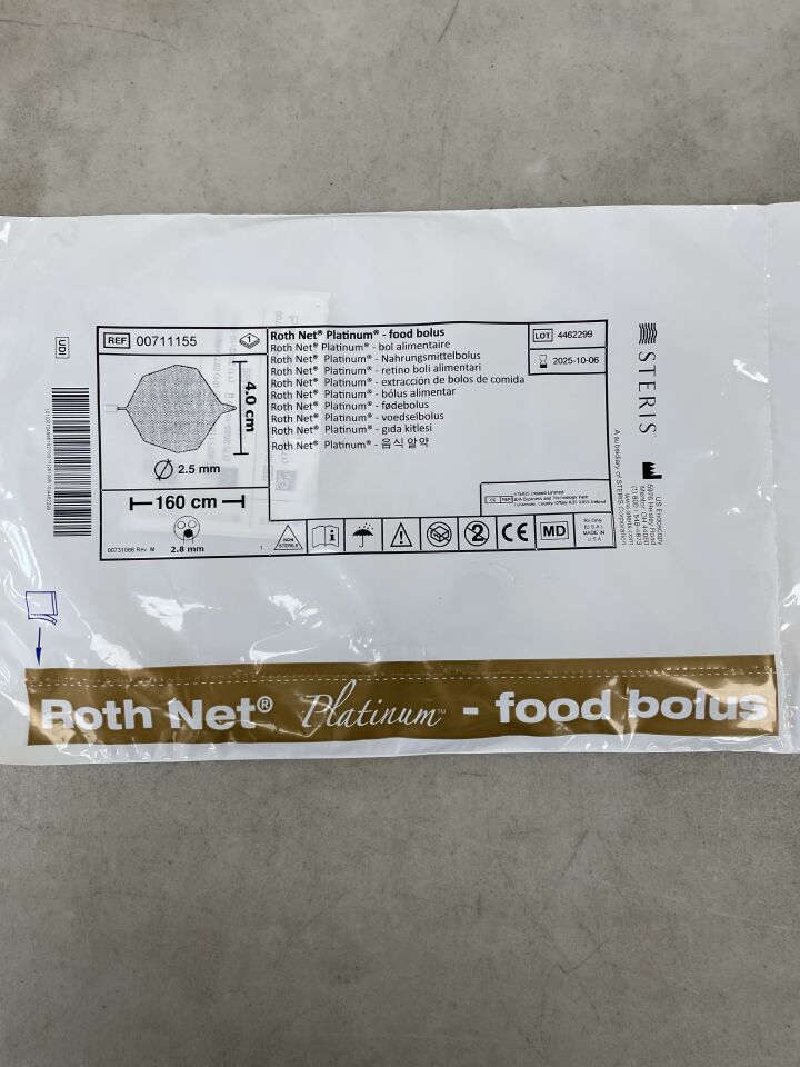 711155  -  STERIS  -  Roth Net Retriever, Bolus 2.5mm x 160cm , (  )  -  ( Expiry Date :  )