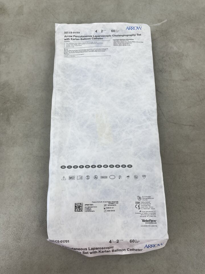 CS-01701 - TELEFLEX - 經皮腹腔鏡膽道造影套裝，含 Karlan 球囊導管，4Fr，雙腔，導管長度 60cm，（）-（有效期：）