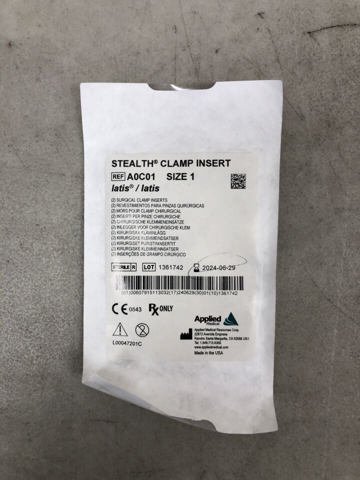 A0C01 - APPLIED MEDICAL RESOURCES - Stealth Surgical Latis/Latis Clamp Inserts, 30mm, (EA) - ( Expiry Date: 2024-06-29 )