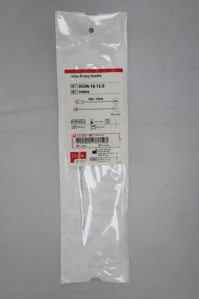 G00850 - COOK - Chiba Biopsy Needle Body Aspiration Needle 18Gx15CM, (EA) - ( Expiry Date: 2024-11-14 )