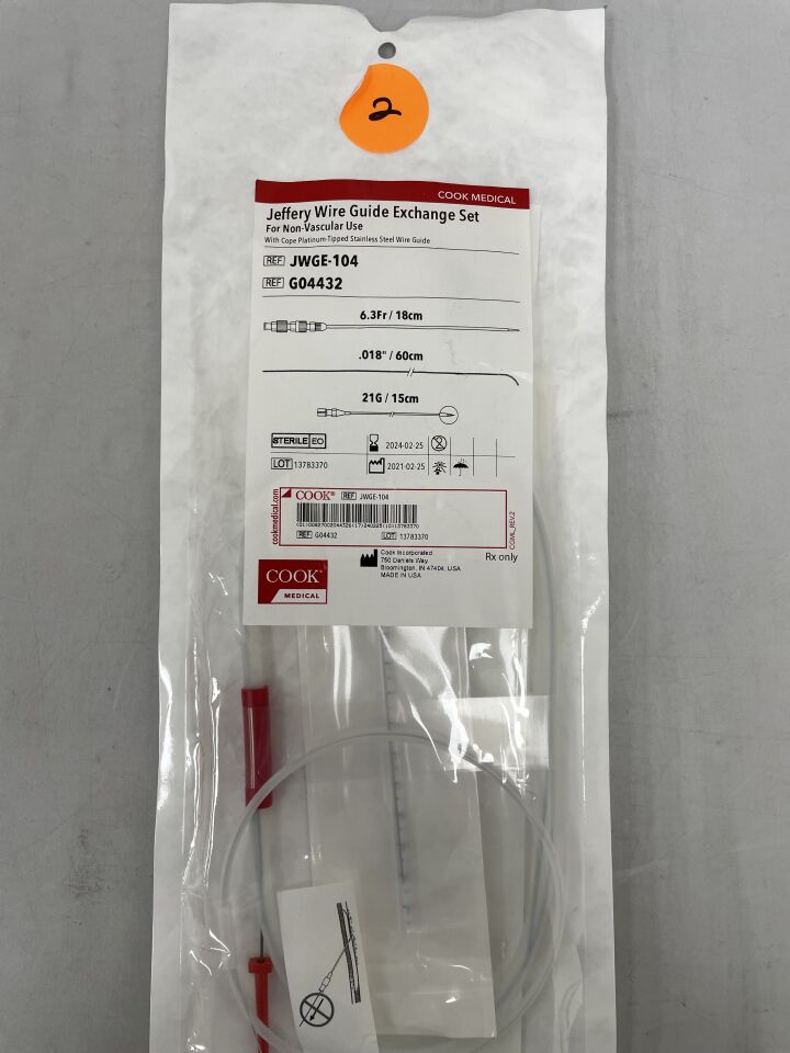 G04432 - COOK - Jeffrey Wire Guide Exchange Set, SS Wire, Trocar Tip, (EA) - ( Expiry Date: 2024-10-03 )