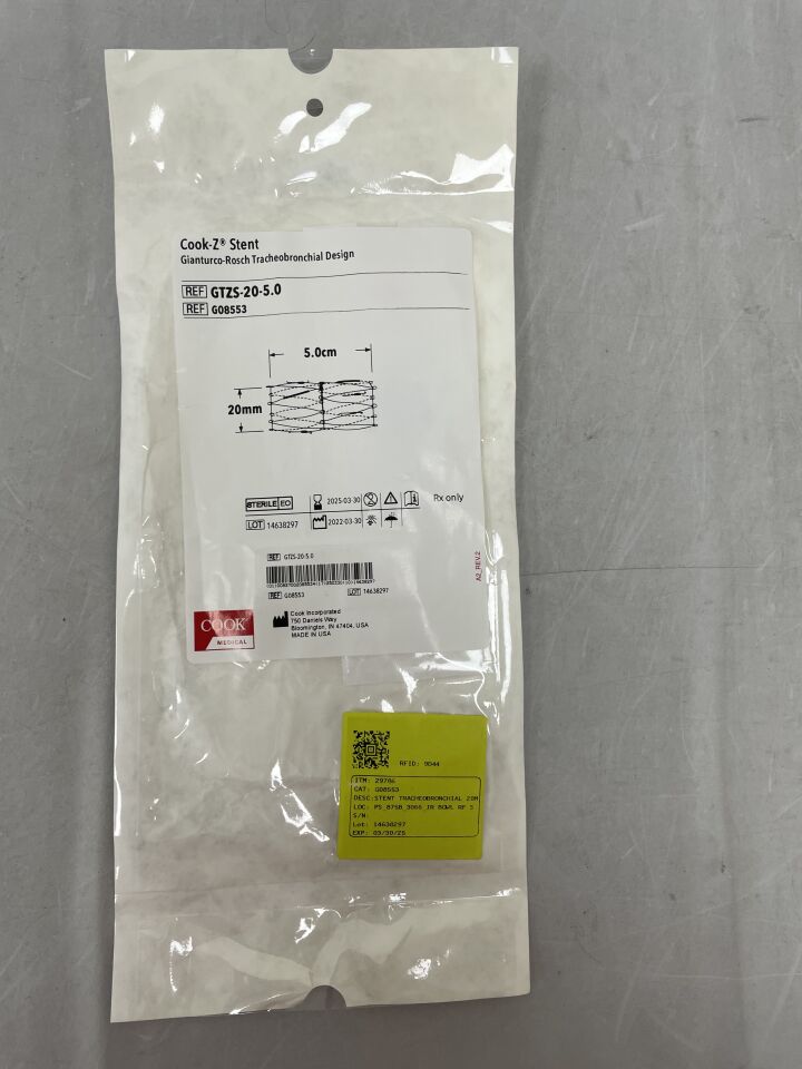 G08553 - COOK - Z Tracheobronchial Stent 20mm x 5cm, 16F, (EA) - ( Expiry Date: 2025-03-30 )