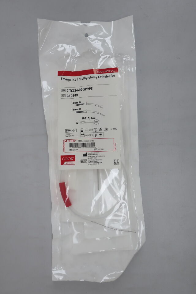 G10699 - COOK - Emergency Cricothyrotomy Catheter Set 4MM AND 6MM ID, (EA) - ( Expiry Date: 2024-09-01 )