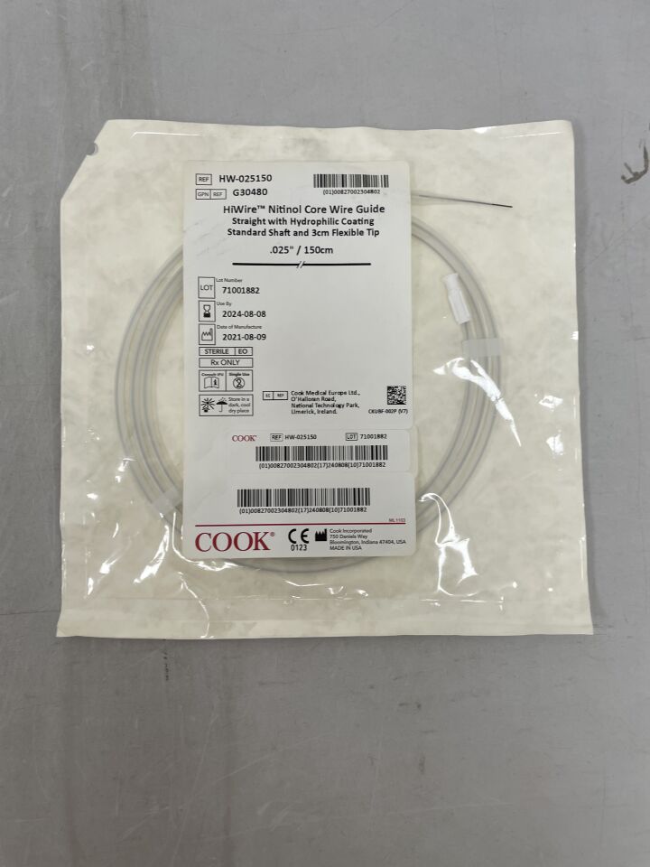 G30480 - COOK - HiWire Nitinol Guide Wire S, (EA) - ( Expiry Date: 2024-08-08 )