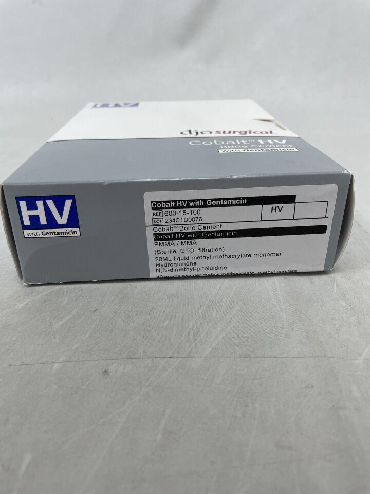 600-15-100 - DJO SURGICAL - Cobalt HV With Gentamicin, (BX/1) - ( Expiry Date: 2024-08-25 )