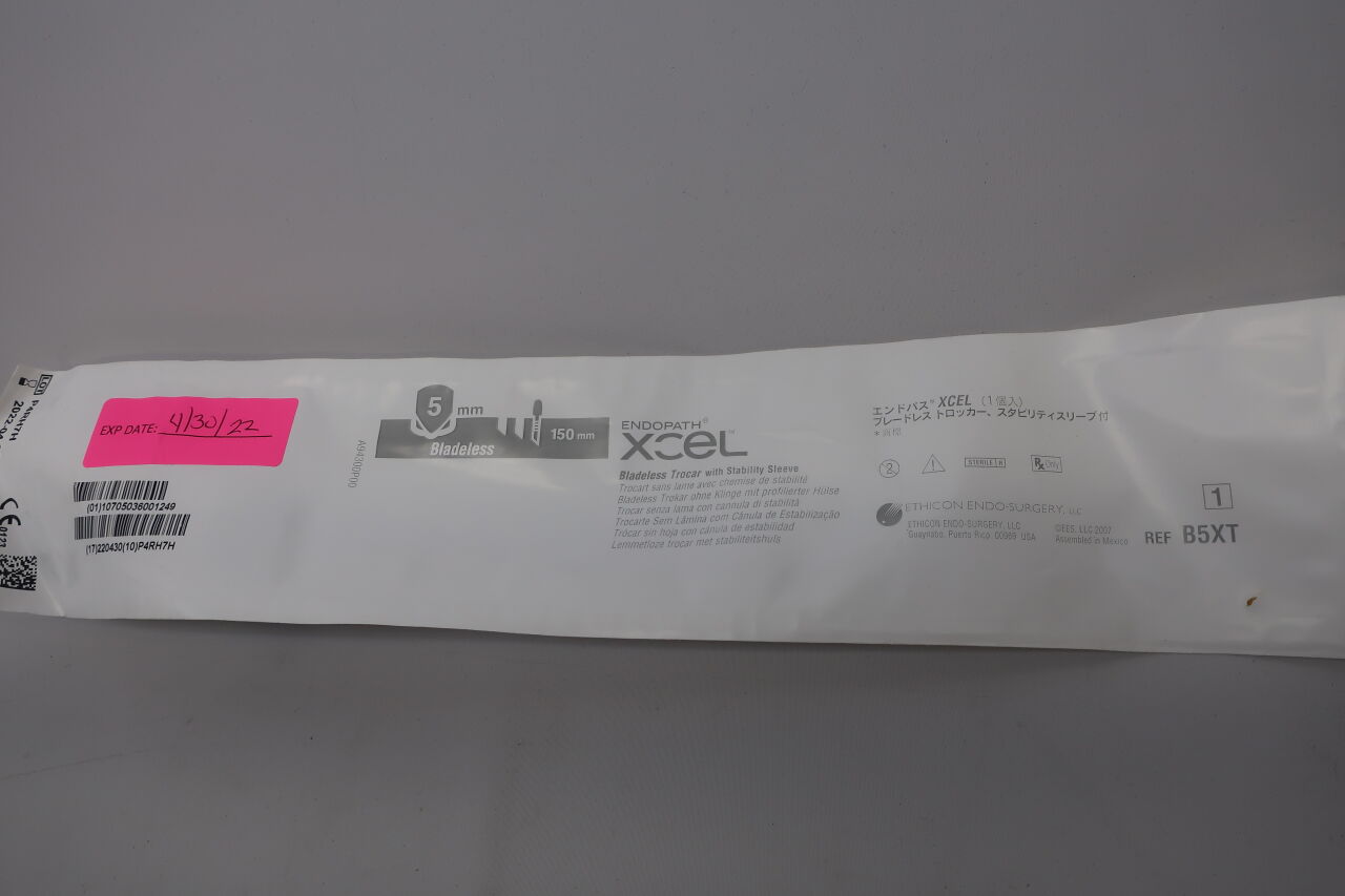 B5XT - ETHICON - Endopath Xcel Stability Sleeve Bladeless Trocar, 5 dia. x 150 mm L Shaft, (EA) - ( Expiry Date: 2025-01-31 )