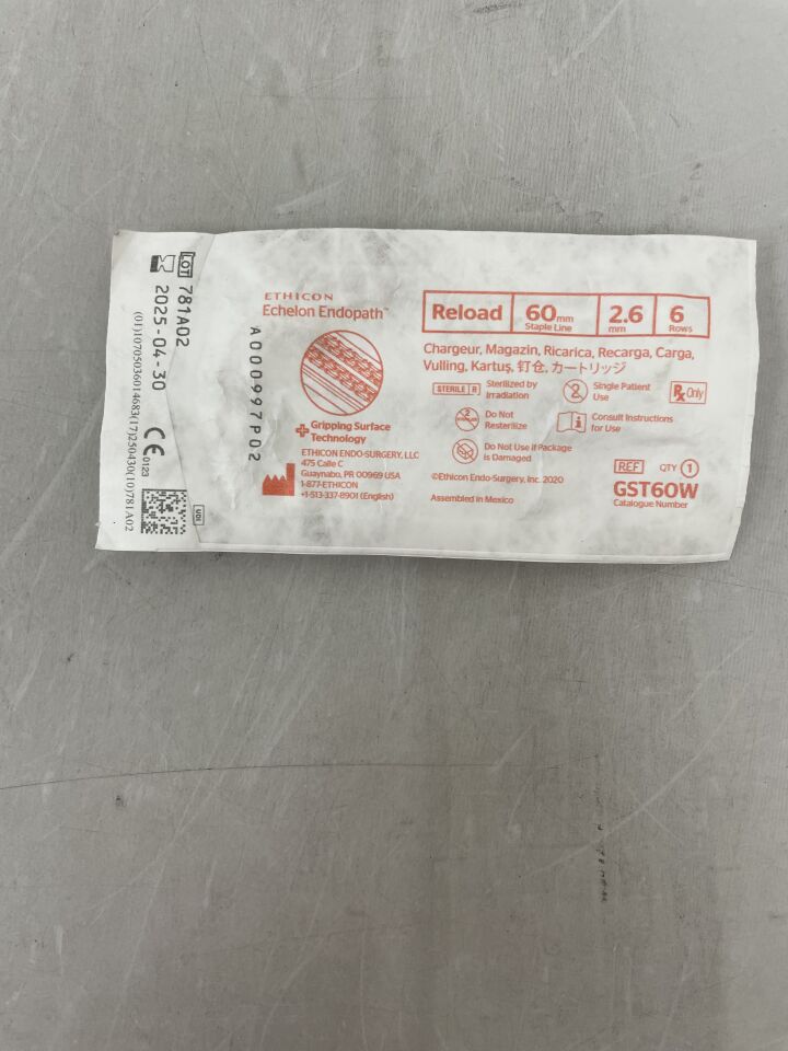 GST60W - ETHICON - Echelon Endopath Stapler Reload with Gripping Surface Technology, White, 2.6 Open x 1 mm Closed Height, (EA) - ( Expiry Date: 2025-04-30 )
