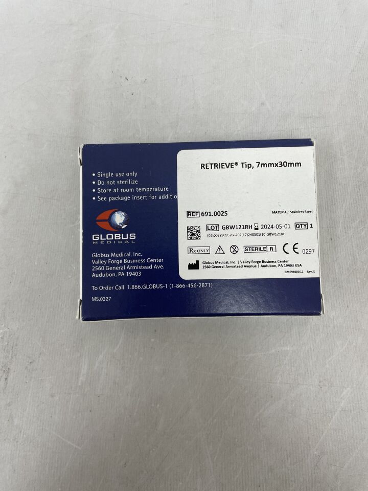 691.002S - GLOBUS MEDICAL - RETRIEVE Tip, 7mm x 30mm, (BX/1)