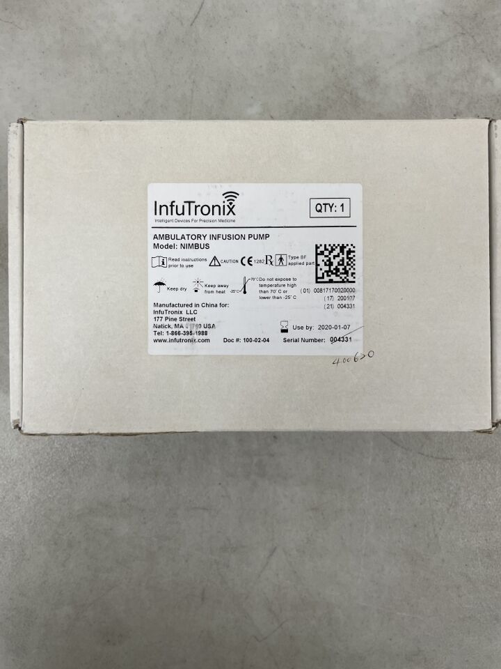 Nimbus - INFUTRONIX - Ambulatory Infusion Pump, (BX/1) - ( Expiry Date: 2020-01-07 )