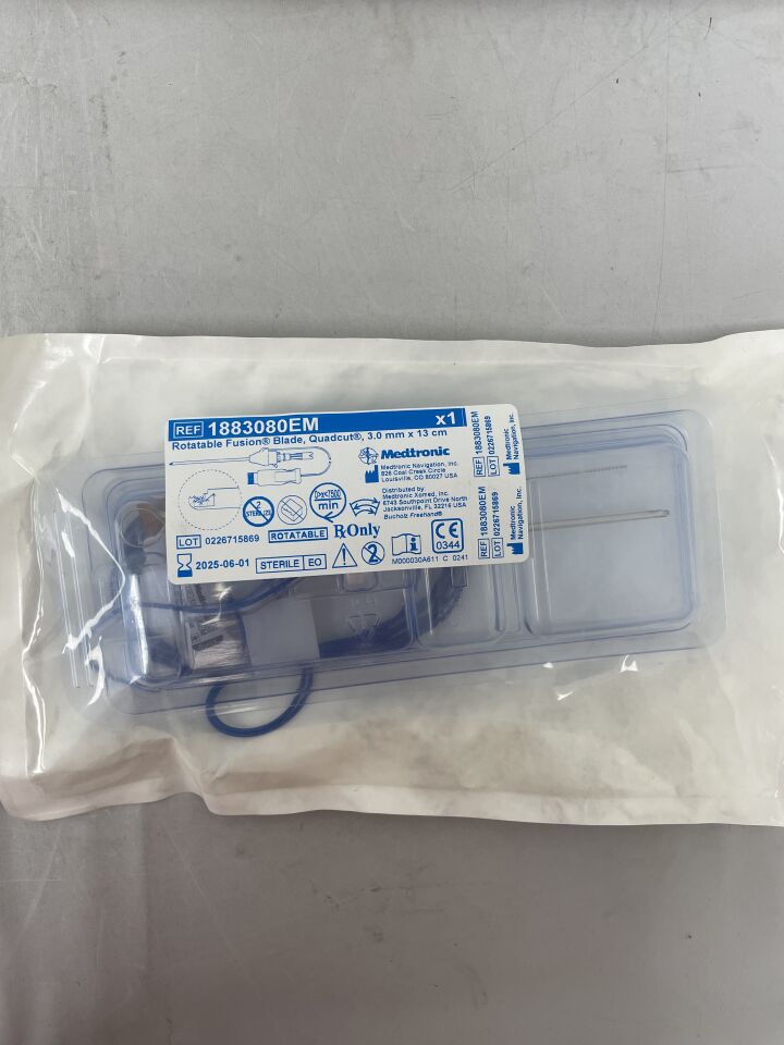 1883080EM - MEDTRONIC - Rotatable Fusion Blade, Quadcut, 3mm dia. x 13 cm Length, (EA) - ( Expiry Date: 2024-01-12 )