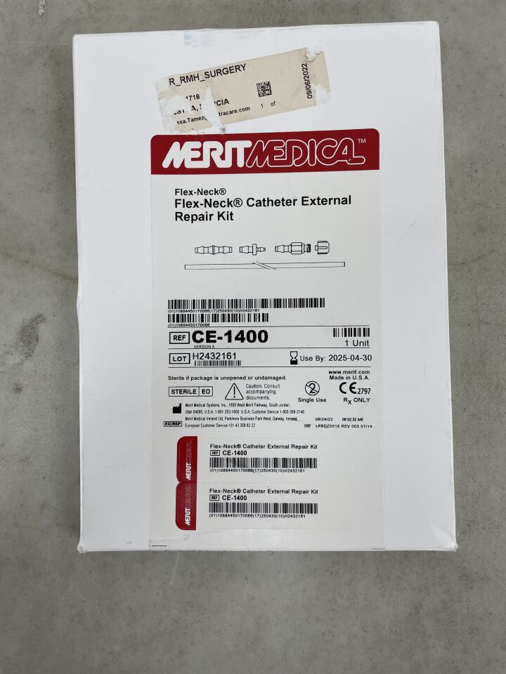 CE-1400 - MERIT MEDICAL - Flex-Neck Catheter External Repair Kit, (BX/1) - ( Expiry Date: 2025-04-30 )