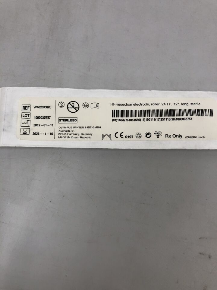 WA22038C - OLYMPUS - HF RESECTION ROLLER ELECTRODE, LONG, 12 degree, 24F, (EA) - ( Expiry Date: 2022-11-08 )