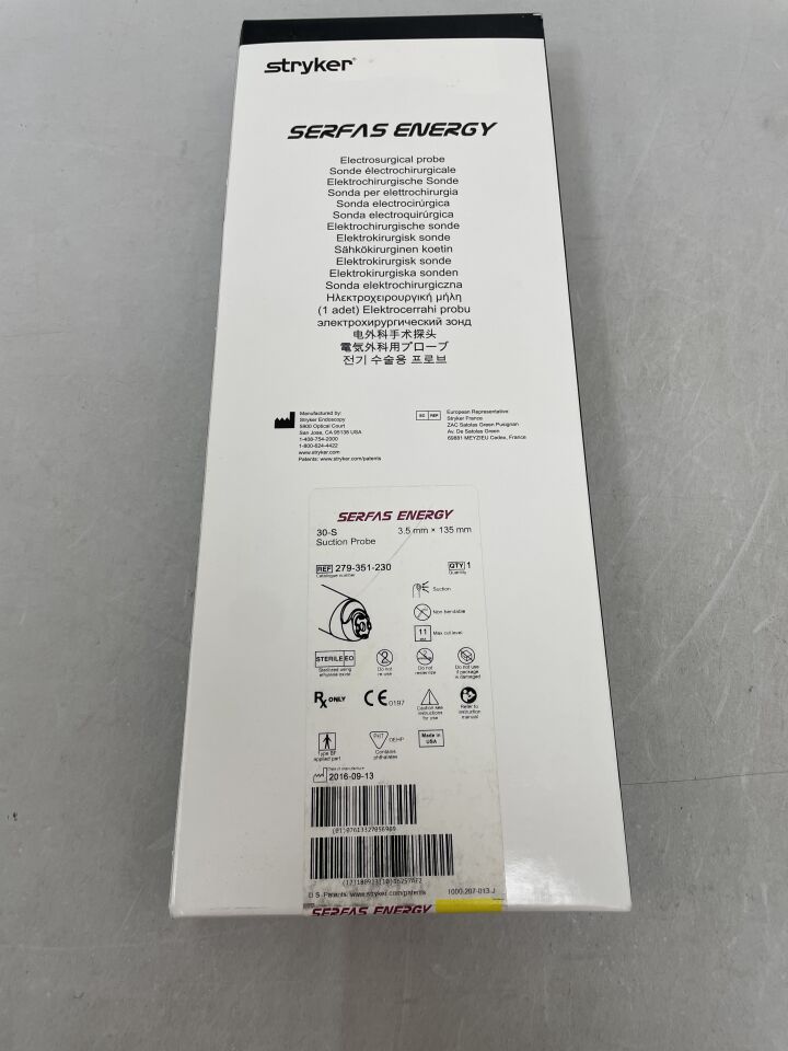 0279-351-230 - STRYKER - Serfas Energy RF Ablation Probe Micro-Claw, Small Joint, Bendable, Max Cut Level 6, 2.5mm, (BX/1) - ( Expiry Date: 2018-09-13 )