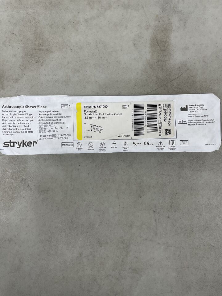 0375-637-000 - STRYKER - Formula 3.5mm Full Radius, Small Joint, (EA) - ( Expiry Date: 2025-09-15 )