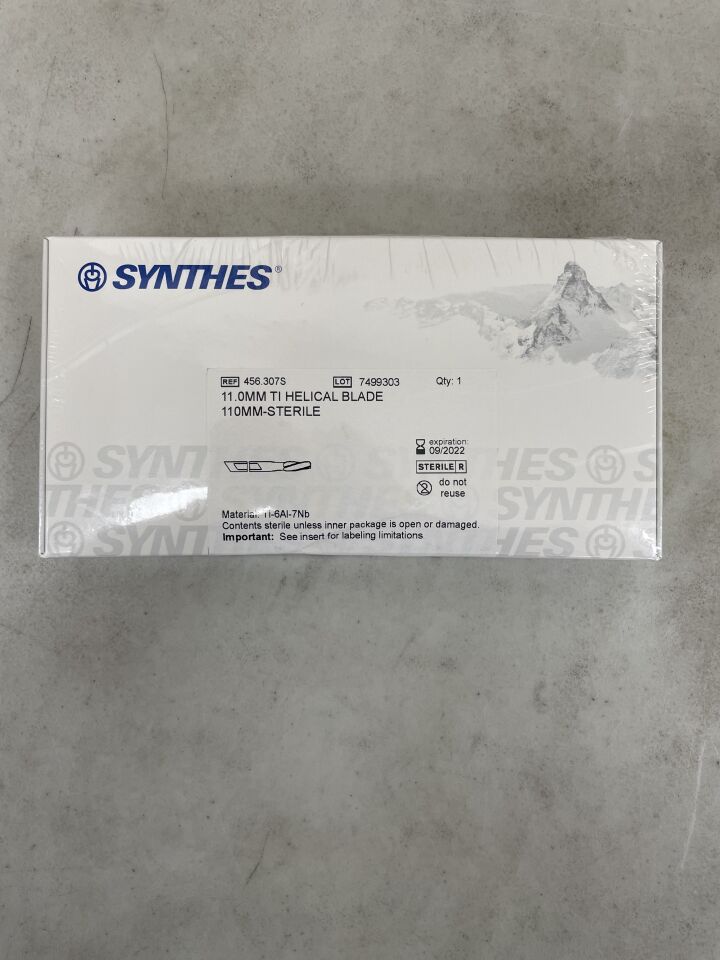 456.307S - SYNTHES - Titanium Helical Blade, Gold, 11 dia. x 110 mm Length, (BX/1) - ( Expiry Date: 2022-09-30 )