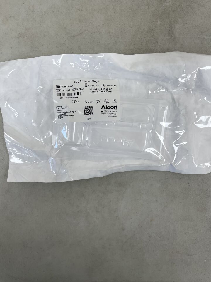 8065751443 - ALCON - 25G Trocar Plugs (3 Per Pack), (EA) - ( Expiry Date: 2025-02-28 )