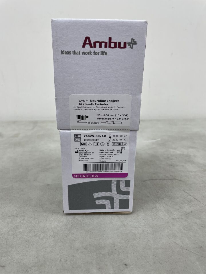 74425-30/10 - AMBU - Inoject EMG Needle, 30G x 25mm, Gray, (BX/10) - ( Expiry Date: 2025-08-27 )