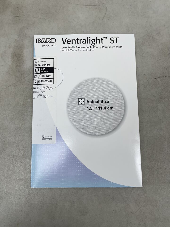 5954450 - BARD - Ventralight ST Low Profile Bioresorbable Coated Permament Mesh, Circle, 4.5, (BX/1) - ( Expiry Date: 2025-02-28 )