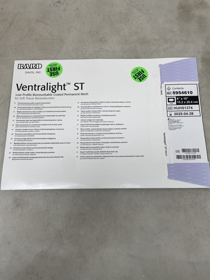 5954610 - BARD - Ventralight ST Mesh: 6" x 10" Oval, (BX/1) - ( Expiry Date: 2025-04-28 )