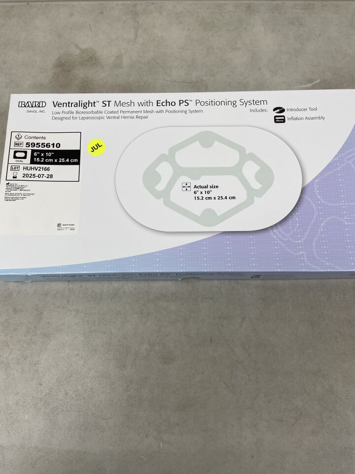 5955610 - BARD - Ventralight ST Mesh with Echo PS: 6" x 10" Oval, (BX/1) - ( Expiry Date: 2025-07-28 )