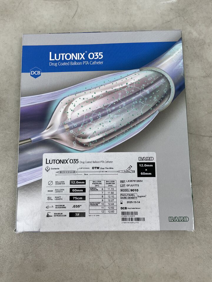 LX35751260V - BARD - Lutonix OTW AV Drug Coated Balloon PTA Catheter 12mm x 60mm, 75cm, (BX/1) - ( Expiry Date: 2025-10-14 )