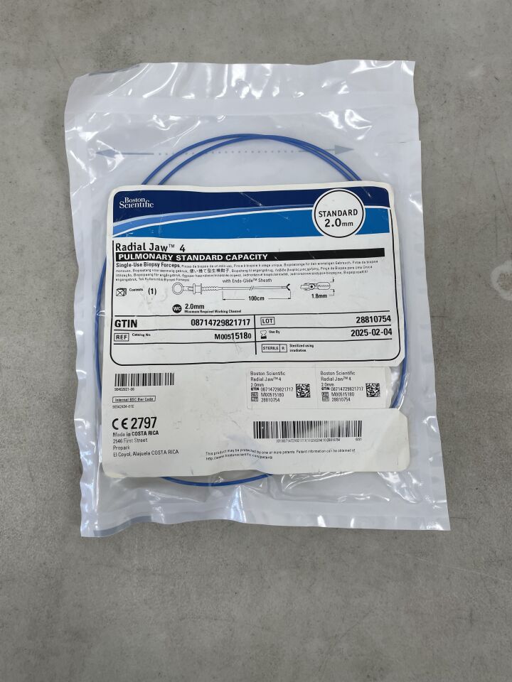 1518 - BOSTON SCIENTIFIC - Radial Jaw 4 Single-Use Biopsy Forceps - Pulmonary Standard Capacity - 2.0mm x 100cm, (EA) - ( Expiry Date: 2025-02-04 )