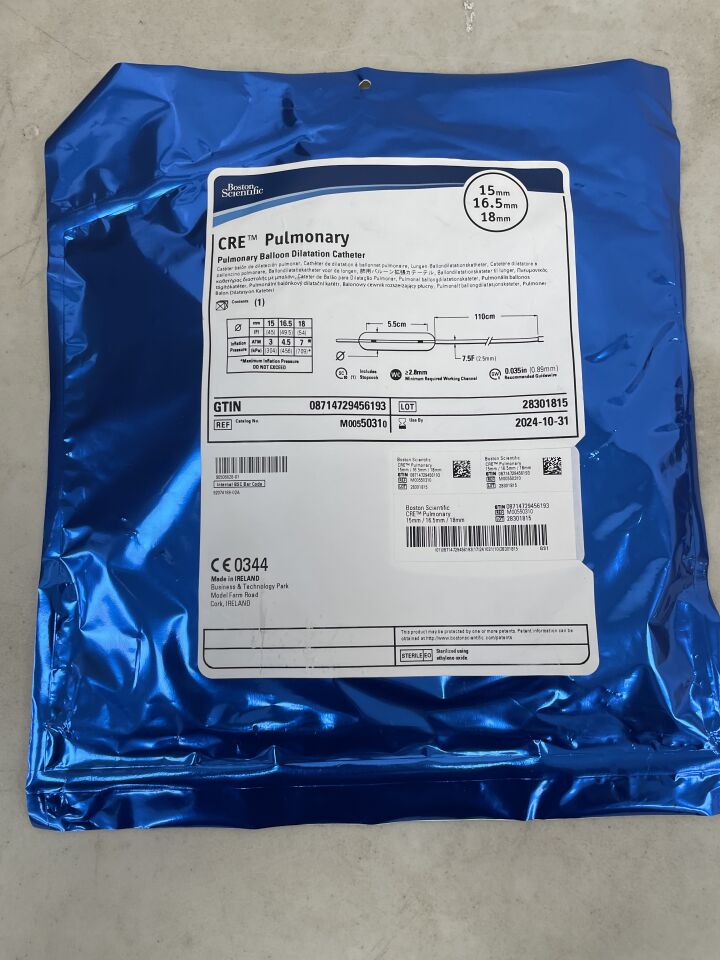 5031 - BOSTON SCIENTIFIC - CRE Pulmonary Balloon Dilatation Catheter - 15mm x 16.5mm x 18mm, (EA) - ( Expiry Date: 2024-10-31 )