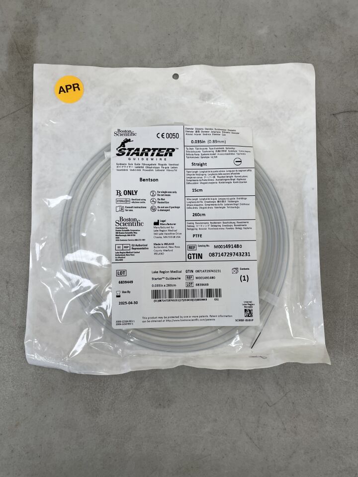 49148 - BOSTON SCIENTIFIC - Starter Guidewire - Bentson Straight - .035" x 260cm, (EA) - ( Expiry Date: 2025-04-30 )