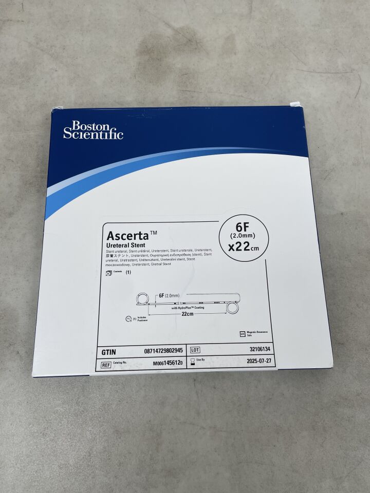 145612 - BOSTON SCIENTIFIC - Ascerta Ureteral Stent - 6Fr x 22cm, (BX/1) - ( Expiry Date: 2025-07-27 )