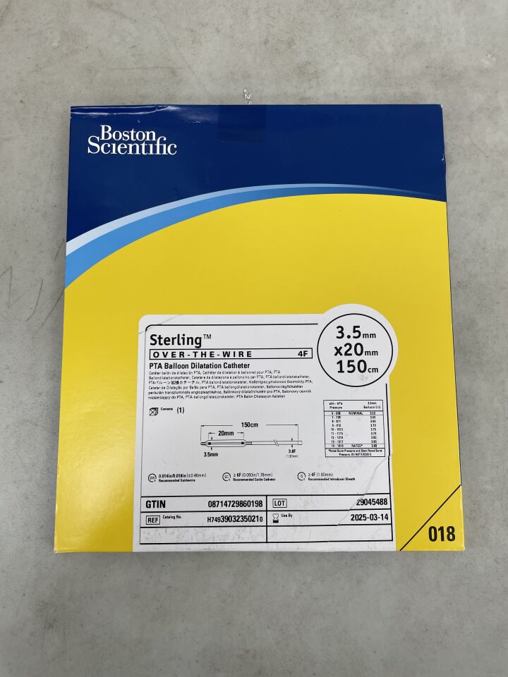 3903235021 - BOSTON SCIENTIFIC - Sterling OTW PTA Balloon Dilatation Catheter - 3.0mm x 20mm x 150cm, (BX/1) - ( Expiry Date: 2025-03-14 )