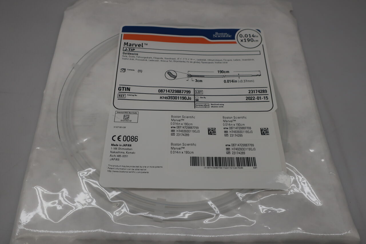 39301190J - BOSTON SCIENTIFIC - Marvel Straight Tip Guidewire, 0.014in x 190cm, (EA) - ( Expiry Date: 2025-05-12 )