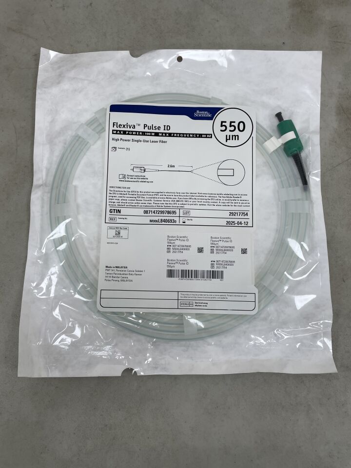 L840693 - BOSTON SCIENTIFIC - Flexiva Pulse ID High Power Single-Use Laser Fiber - 100W x 80HZ - 2.6m x 550µm, (EA) - ( Expiry Date: 2025-04-12 )