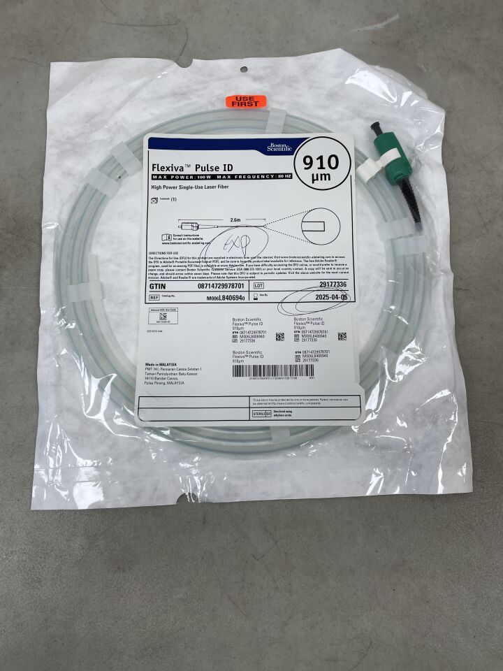 L840694 - BOSTON SCIENTIFIC - Flexiva Pulse ID High Power Single-Use Laser Fiber - 100W x 80HZ - 2.6m x 910µm, (EA) - ( Expiry Date: 2025-04-05 )