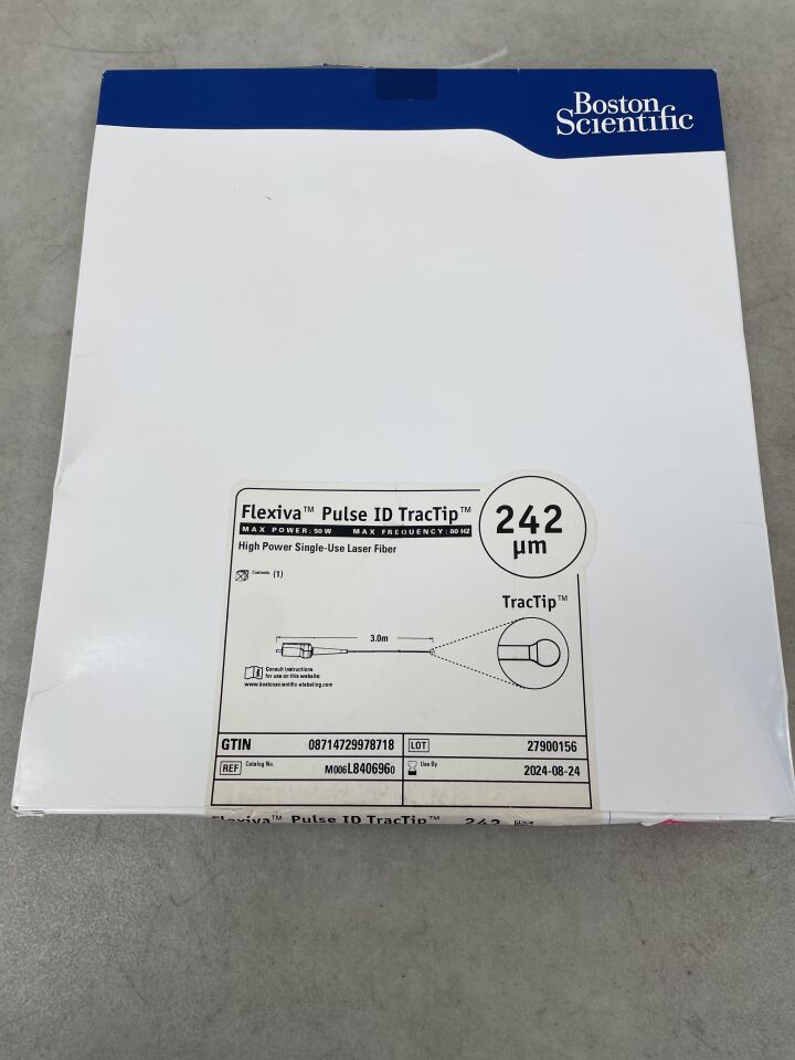 L840696 - BOSTON SCIENTIFIC - Flexiva Pulse ID TracTip High Power Single-Use Laser Fiber - 50W x 80HZ - 3.0m x 242µm, (BX/1) - ( Expiry Date: 2024-08-24 )