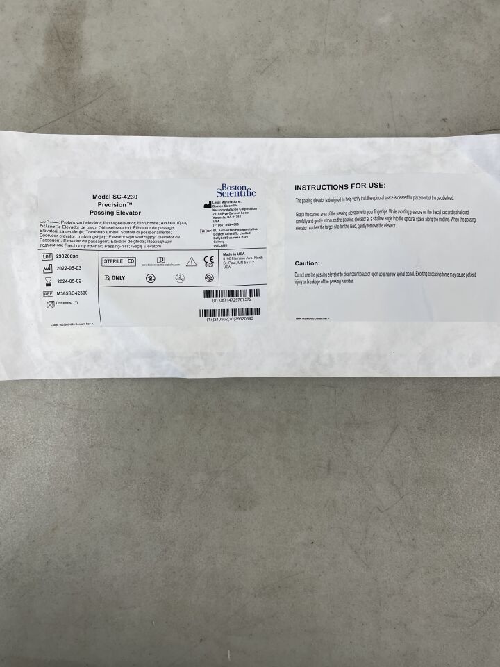SC-4230 - BOSTON SCIENTIFIC - Passing Elevator, (EA) - ( Expiry Date: 2024-05-02 )