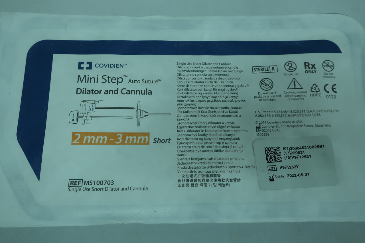 MS100703 - COVIDIEN - Mini Step Disposable Bladeless Trocar, 2/3 mm Size, (EA) - ( Expiry Date: 2025-06-30 )