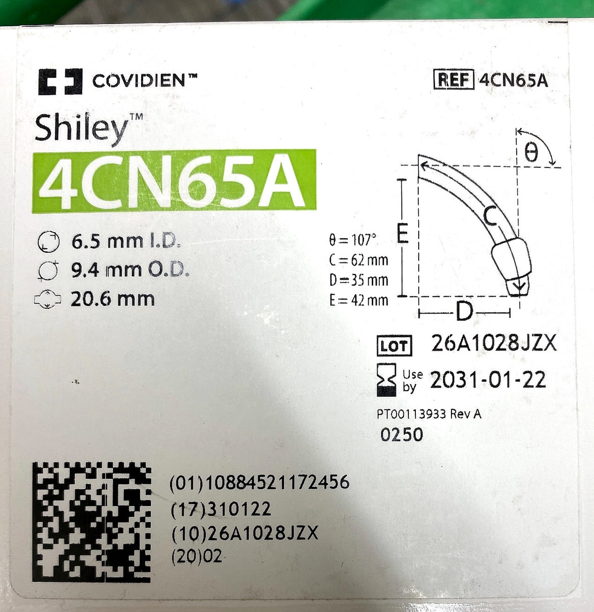 4CN65A - COVIDIEN - Adult Flexible Tracheostomy Tube with TaperGuard Cuff Disposable Inner Cannula, (BX/1)