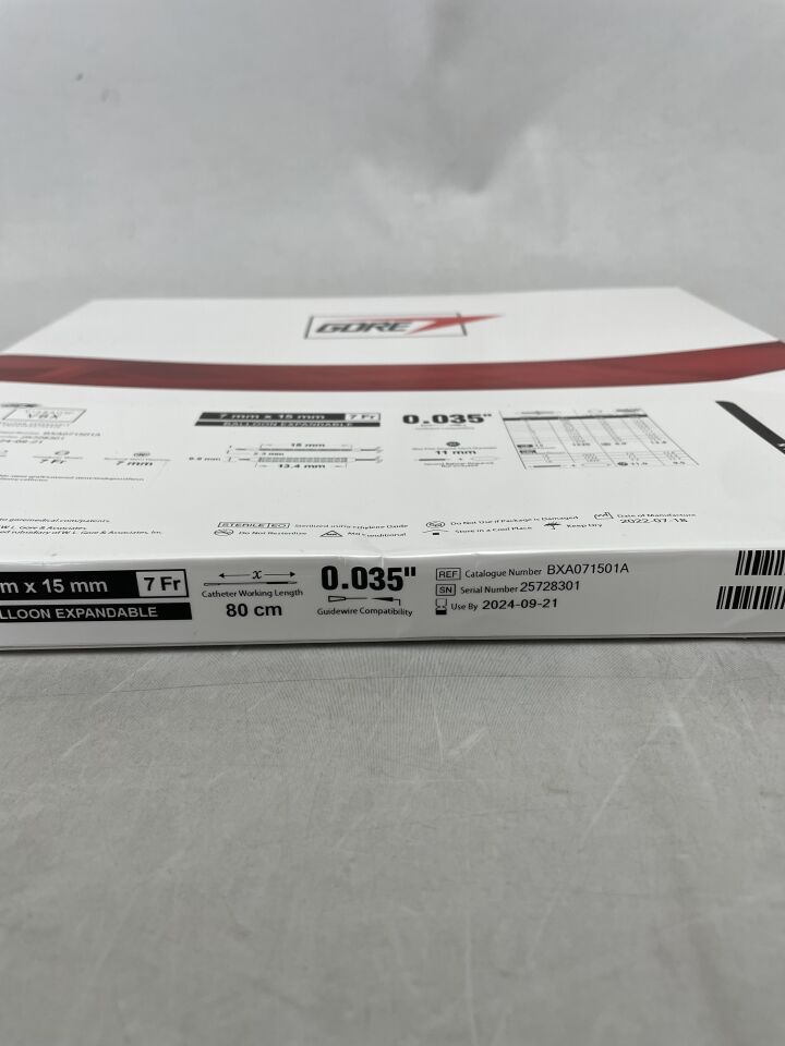 BXA071501A - GORE - Viabahn VBX Balloon Expandable Endoprosthesis 7mm x 15mm, 80cm, (BX/1) - ( Expiry Date: 2024-09-21 )