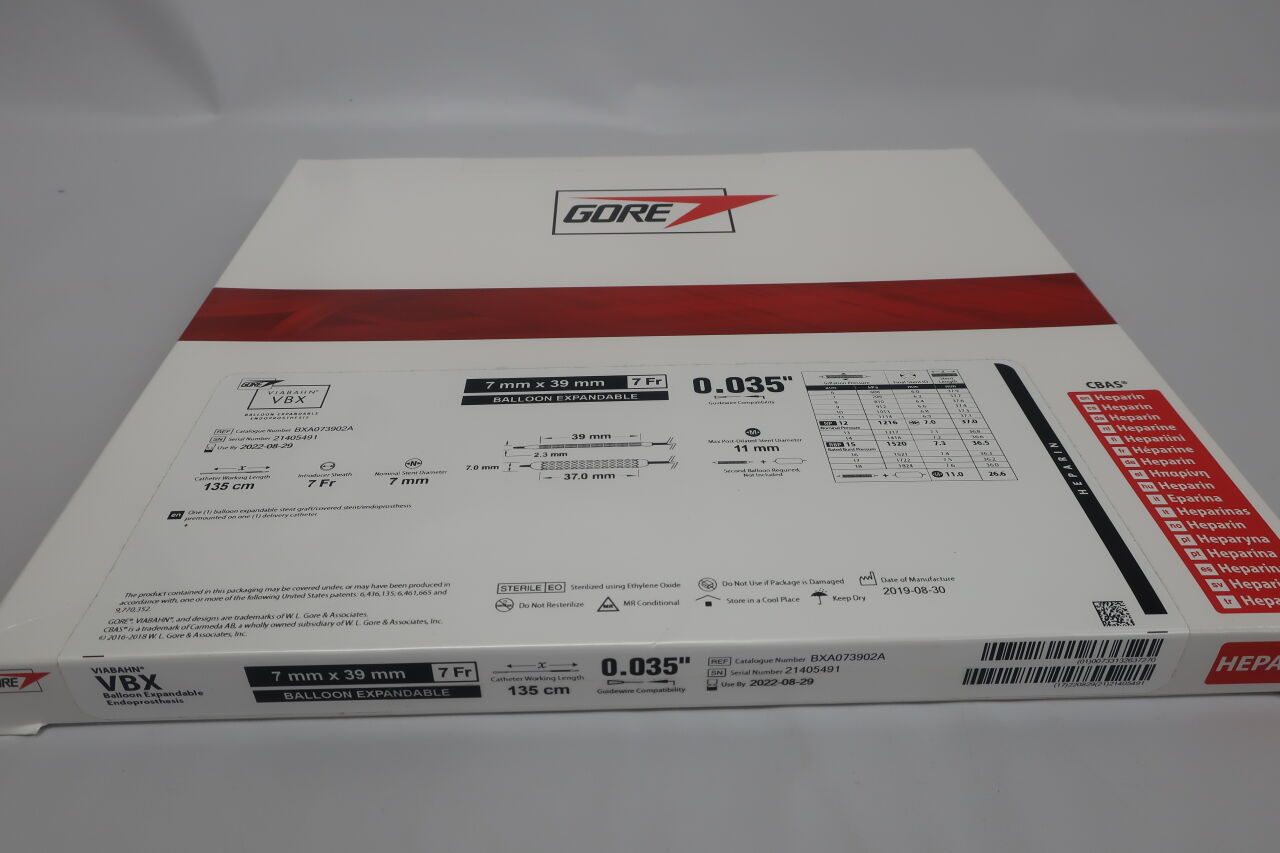 BXA073902A - GORE - viabahn vbx balloon expandable endoprosthesis 7mm x 39mm, 135cm, (BX/1) - ( Expiry Date: 2022-08-29 )