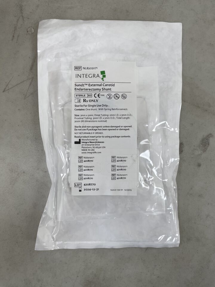NL8505071 - INTEGRA - Sundt External Carotid Endarterectomy Shunt, Loop: 3mm x 5mm, 30cm, (EA) - ( Expiry Date: 2024-12-31 )