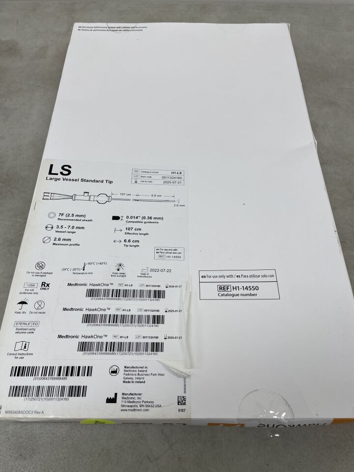 H1-LS - MEDTRONIC - ev3 HawkOne LS Standard Tip Directional Atherectomy System, (BX/1) - ( Expiry Date: 2025-07-21 )