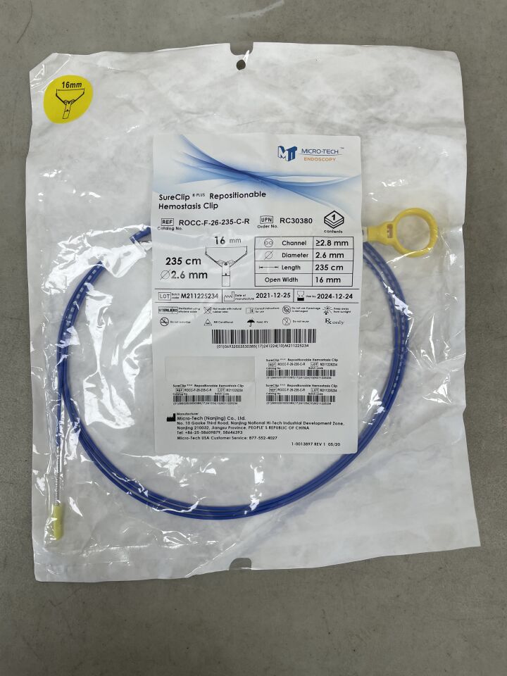 ROCC-F-26-235-C-R - MICROTECH - SureClip Plus Repositionable Hemostasis Device 16mm x 235cm, () - ( Expiry Date: 2024-12-24 )